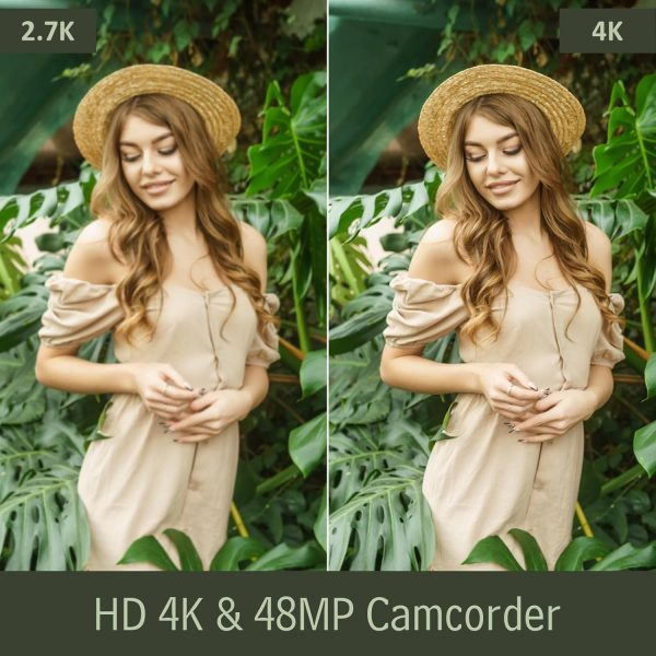 4K Video Camera Camcorder 48MP 30FPS with IR Night Vision,18X Digital Zoom Camera Recorder 3.0" LCD Touch Screen Vlogging Camera for YouTube with Remote Control, 2 Batteries, 32GB SD Card - Image 2