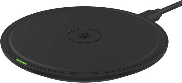 AT&T Professional Series 15W Wireless Charging Pad Black Premium USB-C Fast Charging Universal Device Compatibility Qi Certified Technology