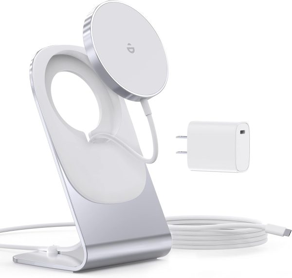 Magnetic Wireless Charger for iPhone 16/15/14/13/12 - Mag Charger+20W USB C Adapter, Fast Wireless Charging Stand/Pad with 5ft USB-C Cable for iPhone 16/15/14/13/12 Pro Max Plus Mini,Mag-Safe Charger