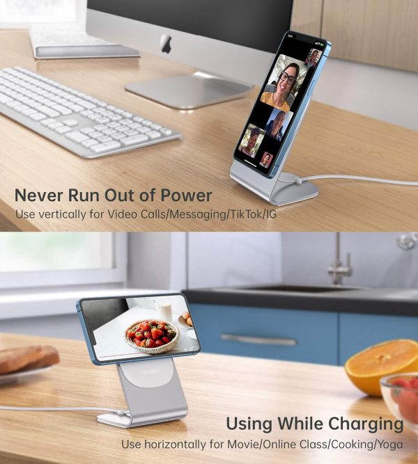 Magnetic Wireless Charger for iPhone 16/15/14/13/12 - Mag Charger+20W USB C Adapter, Fast Wireless Charging Stand/Pad with 5ft USB-C Cable for iPhone 16/15/14/13/12 Pro Max Plus Mini,Mag-Safe Charger - Image 6